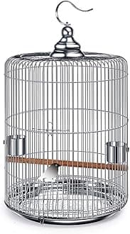 XXXXW Hanging Birdcage Pet Supplies Stainless Steel Bird Cage Outdoor Bird Villa Round Birdhouses (Size : 50cm high)