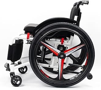 Sports Wheelchair for Adults,Ultra-Light Transport Wheelchair,Aluminum,Folding Portable Wheelchair with Hand Brake,Self-propelled Manual Chair with Anti-Tipper(Seat Width 38cm/15in,A)