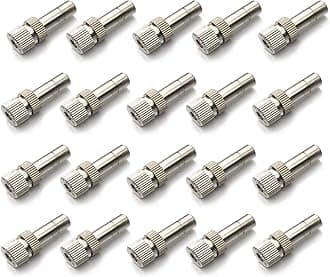 20pcs Brass Mister Nozzles, 6mm Misting Nozzles for Outdoor Cooling System, Landscaping, Air Humidification, Greenhouse Irrigation (without Filter, 0.031"/0.8mm Orifice)