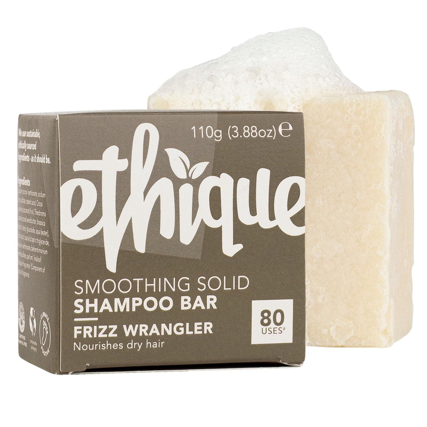 Ethique Eco-Friendly Solid Shampoo Bar for Normal-Dry or Frizzy Hair, Frizz Wrangler 3.88 oz