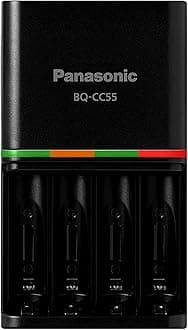 eneloop BQ-CC55KSBHA Panasonic Advanced Pro Individual Battery 4 Hour Quick Charger with 4 Led Charge Indicator Lights, Black