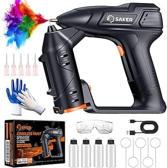 Saker Cordless Paint Sprayer Gun for Car Paint Scratch Repair, Handheld High Power Portable Electric Spray Paint Gun for Painting Cars,Cabinet, Paint Repair and DIY Blue 3 Gears