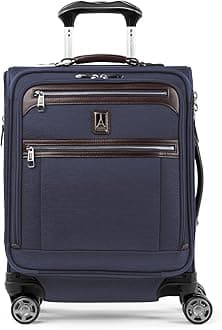 Platinum Elite Softside Expandable Luggage, 8 Wheel Spinner Suitcase, USB Port, Fits up to 15" Laptop, Men and Women, Business Plus