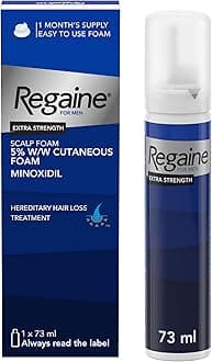 Regaine For Men Extra Strength Foam - Scientifically Proven To Help Stop Hereditary Hair Loss - Minoxidil Foam for Hair Regrowth - 73ml, Packaging may vary
