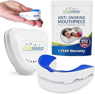VitalSleep Anti-Snoring Mouthpiece, Comfortable & Adjustable Snore Guard, Quiets Snoring, USA Made, BPA Free & FDA Cleared Anti-Snore Device – Men’s Size