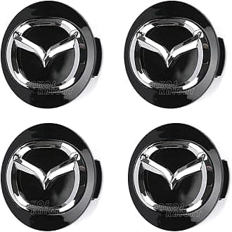 ARKOSKNIGHT 56mm Wheel Hub Center Cap with Logo Emblem ABS Material Compatible with Mazzda Accessories(Mzd Black)