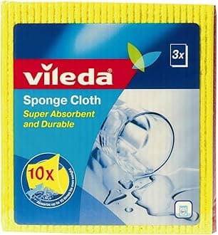 Vileda Super Absorbent Sponge Cloth, Pack of 3
