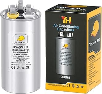 Capacitor for Air Conditioner 35+5 uf MFD 370 or 440 Volt VAC, Multi-Purpose Round Capacitor, 5 Year Warranty