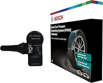Bosch Tyre Pressure Monitoring System (TPMS) for Cars with tubeless Tyres | Pack of 4 sensors | Real-Time Tracking & Alerts via Mobile App | 5-Year Warranty