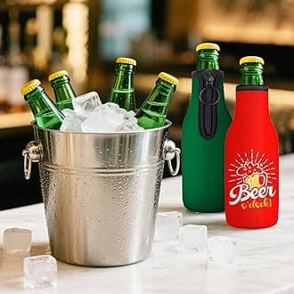 Custom Beer Bottle Sleeve Insulators 12oz Standard Zip-up Bottle Jacket Non-slip Thick Neoprene Drink Holder with Personalized Logo Text Bulk 8PC Pack
