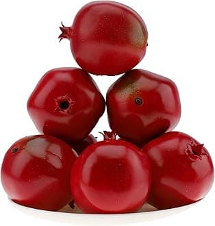 Gresorth 6pcs High Grade Fake Pomegranate Decoration Artificial Realistic Fruit Simulation for Home Party Holiday Christmas Display