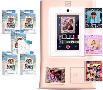 Sprocket Photo Booth Machine Instant Color Photo Printer (Pink) Paper Bundle + Zink 3.5 x 4.25” Zink Sticky-Backed Photo Paper (510 Sheets)