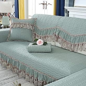Slipcover,Sofa Cushion Non-Slip Modern Home Sofa Cover Four Seasons Universal@Green_80*160Cm(1Pcs)