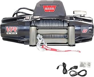 VR EVO 8 Standard Duty Electric Winch for 2-Door Jeeps and Lighter SUVs, 12V DC, 8,000 lb Line Pull, 90 ft Steel Cable with Roller Fairlead, IP68 Waterproof, Series-Wound Motor.