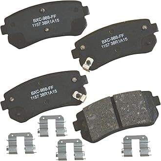 Premium SBC1157 Ceramic Rear Brake Pads for Select Models Hyundai Accent, Elantra, ix35, Sonata, Tucson, Kia Cadenza, Forte, Forte5, Forte Koup, Optima, Rio, Rio5, Sportage