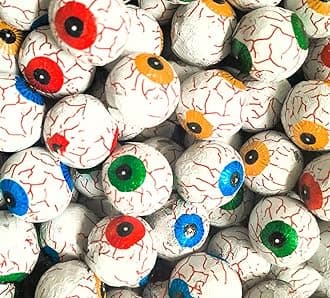 30 Solid Milk Chocolate Eyeballs (Foil Wrapped Chocolate Balls) Halloween Sweets/Candy Favours