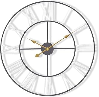 Sorbus Large Wall Clock for Living Room Decor - 16 inch Big Wall Clock Decorative - Battery Operated - Roman Numeral Analog Large Clock for Bedroom, Room, Home, Kitchen, Office, Wall Decor (White)