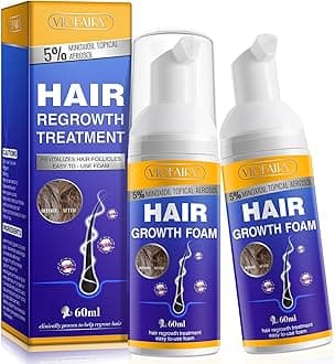 NATURE ZIRAN 5% Minoxidil Hair Growth Foam - Unscented, For Men & Women, Helps Stop Hair Thinning & Loss, Natural Growth Treatment, Biotin, 2 Ounce (Pack of 2)