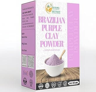 Herbs Botanica Brazilian Purple Clay Powder Detoxify Skin & Hair Natural Beauty & Skincare DIY Clay for Soap, Facial Cleansing Mask, Bath Bombs, Body Wash Making 227g
