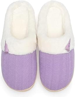 NineCiFun Women's Slip on Fuzzy Slippers Memory Foam House Slippers Outdoor Indoor Warm Bedroom Shoes Fur Lined