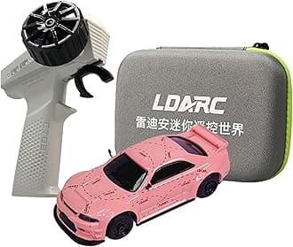 RC Cars LDARC 1/64 Mini Sports Car 2.4GHz Remote Control Full Scale RTR Kit with Portable Storage Bag,Model Car Gifts Suitable for Birthdays and Christmas(Pink)