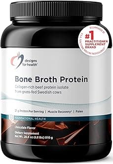 Bone Broth Protein Powder – 21g Grass-Fed, Collagen-Rich Beef Protein Isolate - Chocolate, Paleo, Non-GMO, Dairy-Free (30 Servings / 810g)