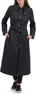 London Fog Women's Trenchcoat Single Breasted Long Trench Coat With Epaulettes And Belt