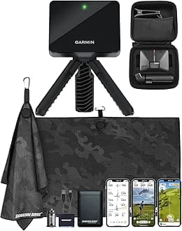 Garmin Approach R10 Portable Golf Launch Monitor | Take Your Game Home or Practice at The Driving Range | Track Metrics, Record Video or Play 43,000+ Courses with Signature Series Power Bundle