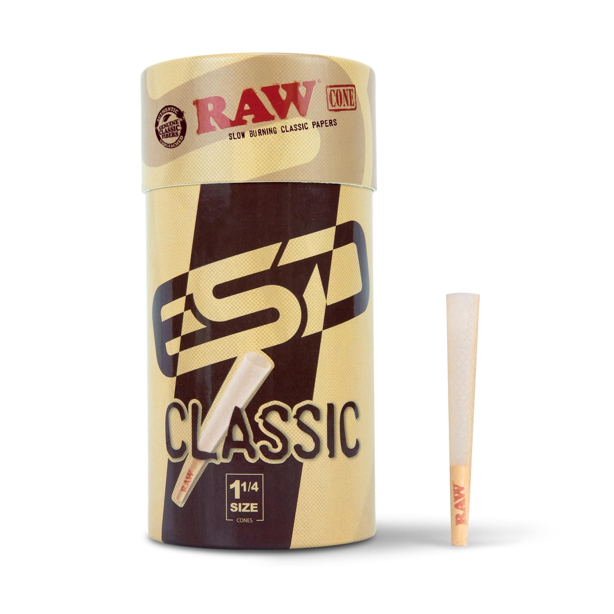 Cones Classic 1-1/4 Size - 150 Pack - Slow Burning Pre Rolled Cones with Tips & Packing Tubes Included