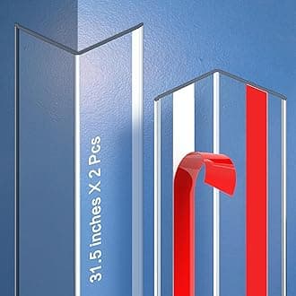 Clear Self-Adhesive Wall Corner Protectors-2 PCS of Corner Guards & Edge Protector for Baby, Furniture, Door, Tables, Cover Sharp Furniture, Easy to Install (3cmx80cm/1.18inx31.5in)