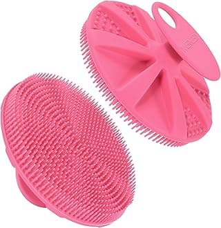 INNERNEED (Pink) - Food-grade Soft Silicone Body Scrubber Shower Brush Handheld Cleansing Skin Brush, Gentle Exfoliating and Lather Well (Pink)