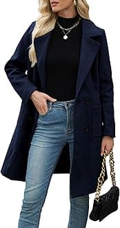 Women Winter Wool Blend Camel Mid-Long Coat Notch Double-Breasted Lapel Jacket Outwear