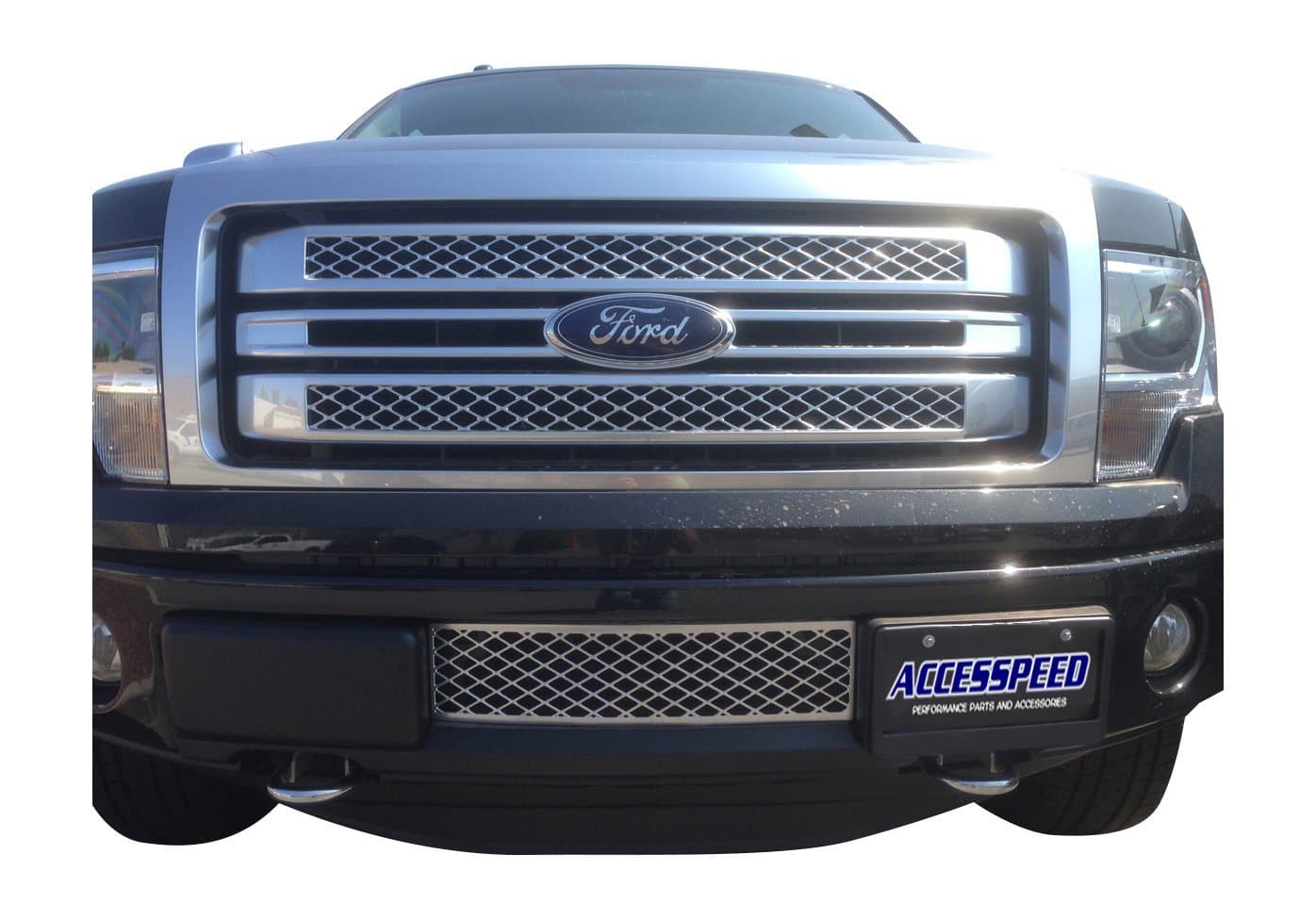 Chrome Grille - Accesspeed Durable OEM Style ABS Plastic LOWER BUMPER GRILLE Insert - Compatible with 2013 Ford F150 Trucks
