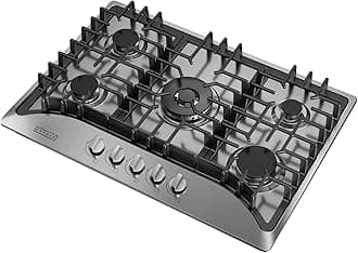 - Empava 30" Built-in Gas Cooktop in Stainless Steel with 5 Burners 30XGC5B70C