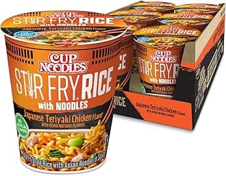 Nissin Cup Noodles Stir Fry Rice with Noodles, Japanese Teriyaki Chicken, 2.75 Ounce (Pack of 6)