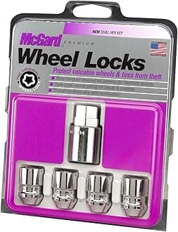 24157 Chrome Cone Seat Wheel Locks (M12 x 1.5 Thread Size) - Set of 4
