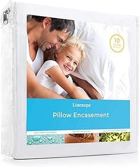 Linenspa Waterproof Pillow Encasement-Blocks Out Liquid, King Protector