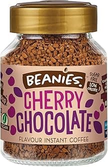 Beanies The Flavour Co Instant Coffee - Cherry Chocolate, 50g |Low Calorie, Sugar Free|
