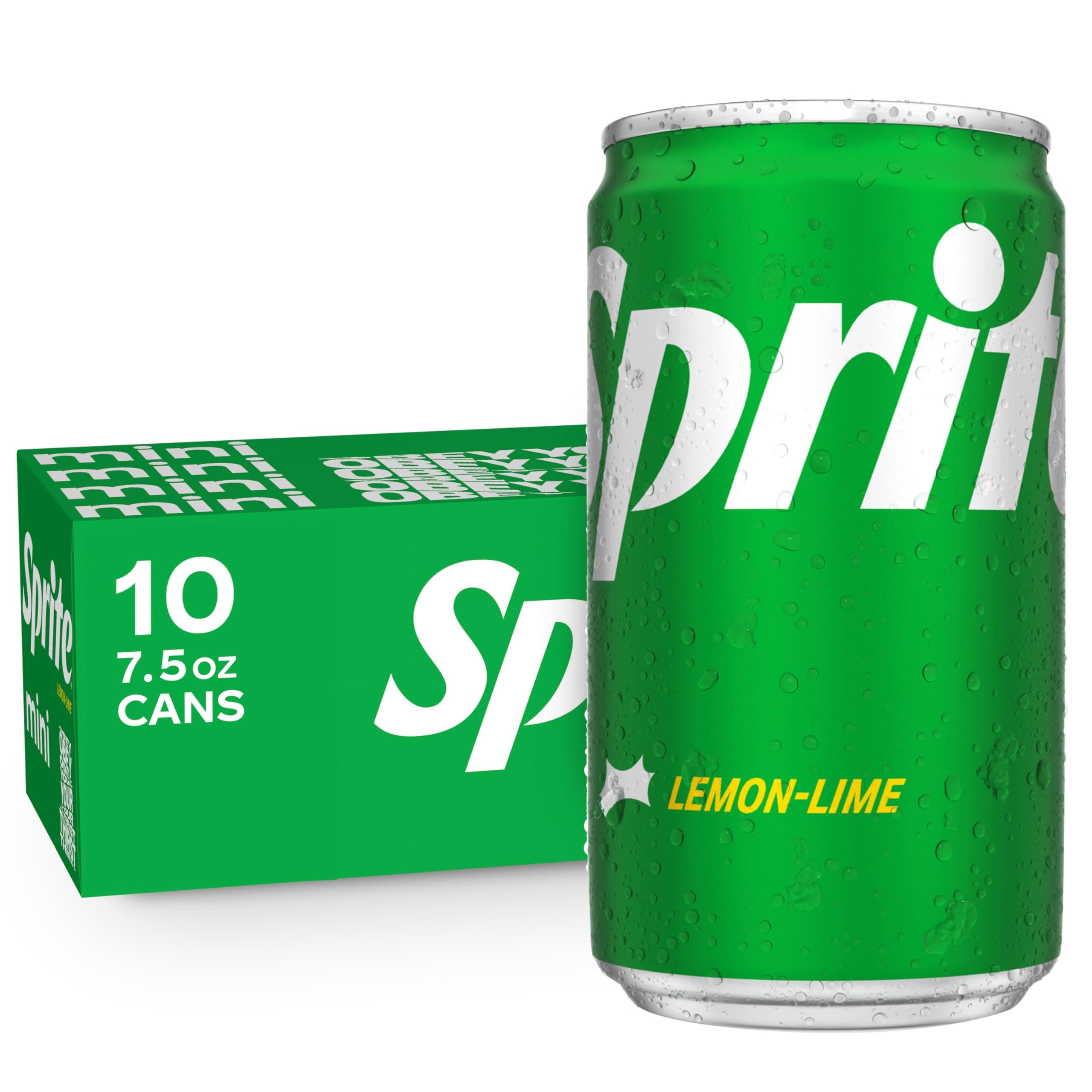 Lemon Lime Soda Soft Drinks, 7.5 fl oz, 10 Pack,Cans