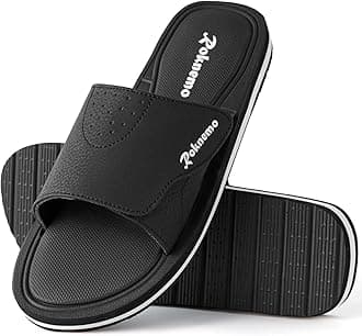 Mens Slide Sandals Adjustable Athletic Casual Comfort Lightweight Open Toe Slides Sport Sandals with Memory Foam Soft Cushion Footbed