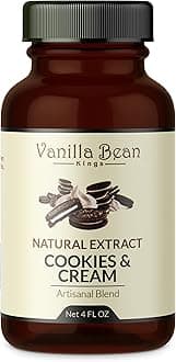 Pure Cookies & Cream Extract for Baking and Flavoring - 4 OZ - Premium Quality Natural Flavors for Baked Goods, Desserts, & Cooking
