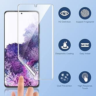 LK 3 Pack for Samsung Galaxy S20 Plus Screen Protector [Not Glass] New Version for Support Fingerprint Unlock Bubble Free, with Easy Installation Tool, 3D Curved Max Coverage for S20 Plus 6.7-inch