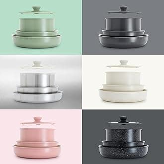 GreenLife 10-Piece Stainless Steel TriPly Cookware Set, Ceramic Nonstick Interior Coating, Detachable Handle, Stackable Space Saving, Non Toxic PFAS-Free Pots & Pans, Induction & Oven Safe, Glass Lid