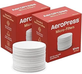 Coffee Maker White Paper Micro-Filters, Compostable Coffee Filters Made From White, Chlorine-Free Paper, Fits Standard Size AeroPress Manual Coffee Makers, 2 Pack (700 Count)