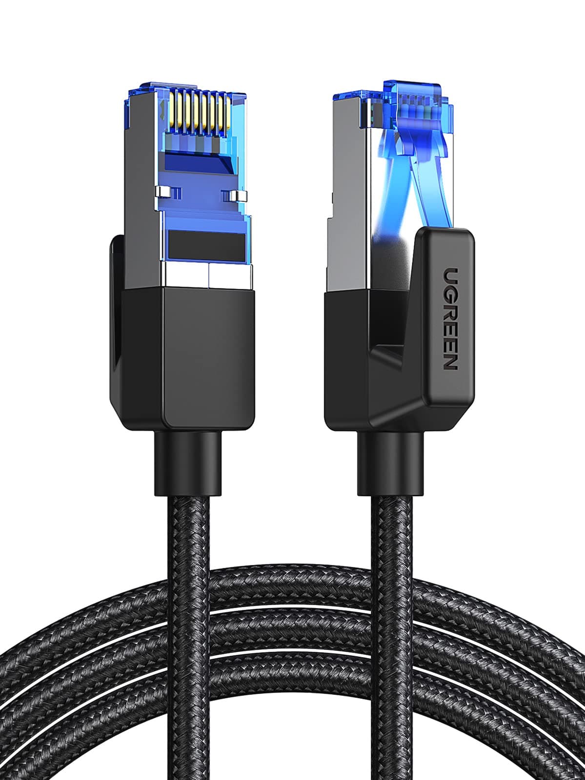 LAN Cable, 2M Mesh, Category 8 Connector, Ultra High Speed 40Gbps/2000MHz, CAT8 Compliant, Ethernet Cable, Prevents Clip Breakage, Shielded, Compatible with Modem, Router, PS3, PS4, Xbox and