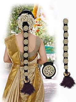 FASHIONS Bridal Hair Choti Jada billalu Set of Kunjalam Bharatanatyam Kuchipudi Marriage Readymade Traditional Kunjalam jadai billai set for Women