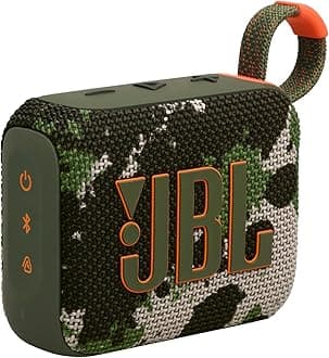 GO 4 Ultra-Portable Bluetooth Speaker with Big JBL Pro Sound and Punchy Bass, PlaytimeBoost, Waterproof Design and 7-Hour Playtime, Camo