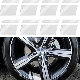 Tallew 8 Pcs Wheel Rim Decal Stripes Car Decals for 18-21 Inch Wheels Reflective Car Stickers 2.36 x 2.75 Inch Automotive Decals Hash Stripe Stickers Tire Rim Safety Decoration Accessories(White)