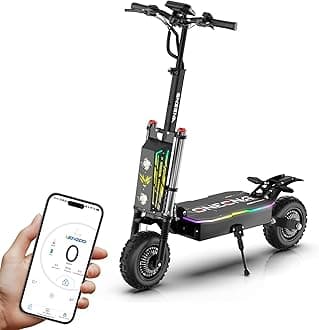 5600W Dual Motor Electric Scooter for Adults - 50MPH High Speed, 60V 33Ah Battery 60-Mile Range, Hydraulic Disc Brakes & Dual Suspension, 11" Off-Road Tires, Foldable E-Scooter with Removable Seat
