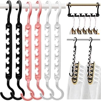 6-Pack-Closet-Organizers-and-Storage,Sturdy Organization-and-Storage-Hangers-Space-Saving for Wardrobe,Dorm-Room-Essentials for College Students Girls Smart Clothes Hanger